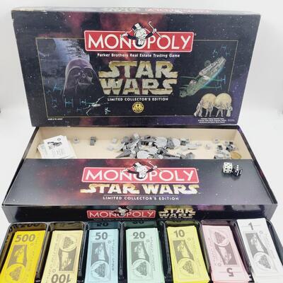 STAR WARS MONOPOLY GAME W/ PEWTER PLAYING PCS.