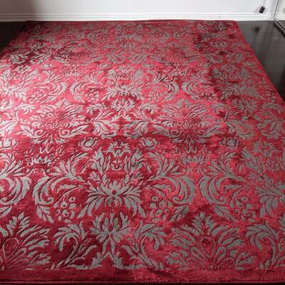 Stunning Red and Grey Rug