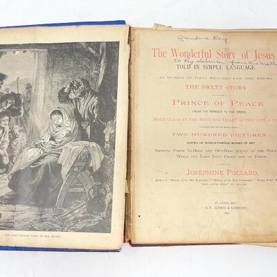 1890 â€œTHE WONDERFUL STORY OF JESUSâ€ PICTURE BOOK FOR KIDS
