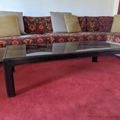 Large Glass top coffee table -----such a bargain