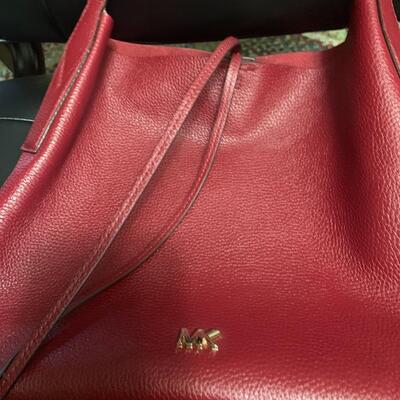 Michael Kors red pebbled purse