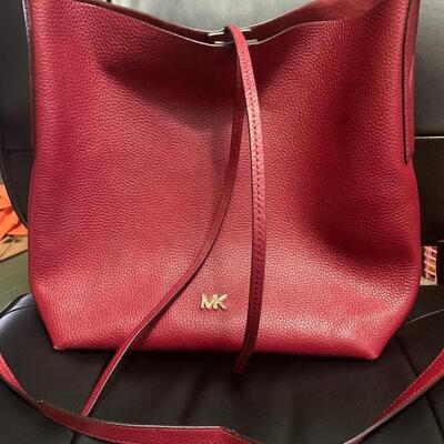 Michael Kors red pebbled purse