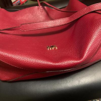 Michael Kors red pebbled purse
