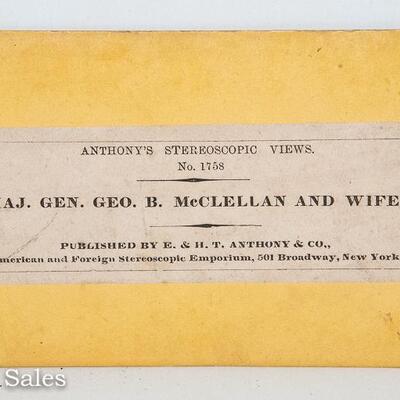 STEREOVIEW - CIVIL WAR - MAJ. GEN. GEORGE McCLELLAN and WIFE