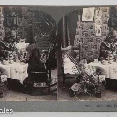 STEREOVIEW - HAVING TEA WITH DOLLS