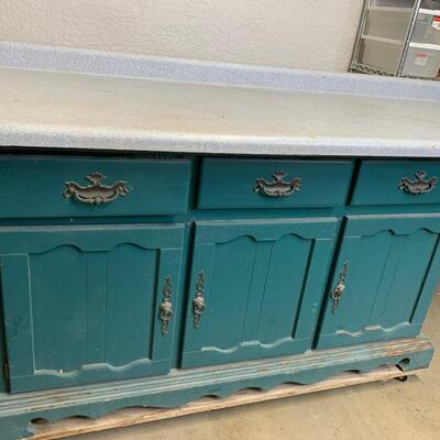 #5 Blue Work Cabinet With Countertop