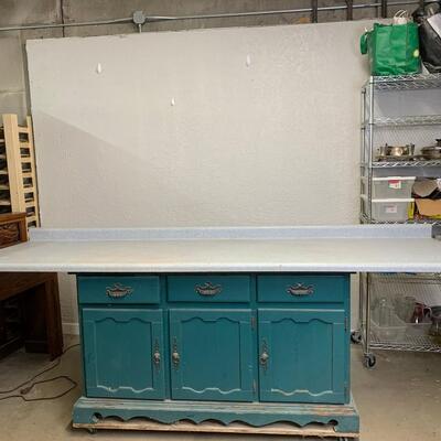 #5 Blue Work Cabinet With Countertop