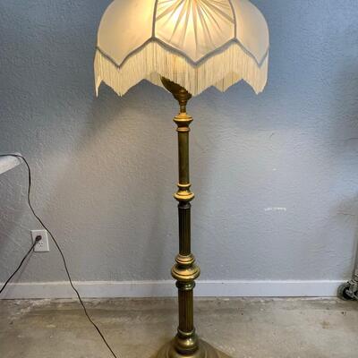 #6 Vintage Floor Lamp Floral Parasol Shade
