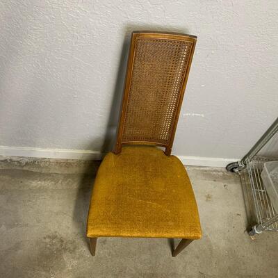 #12 Vintage Golden Chair With Wicker Back