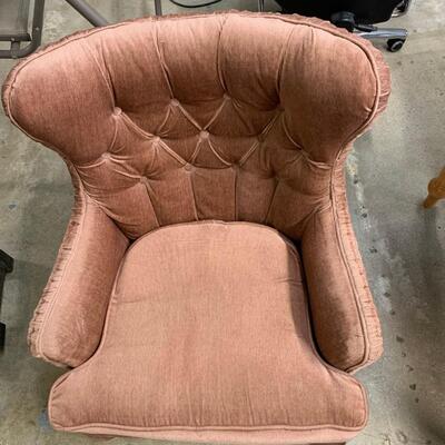 #14 Pink Velvet Arm Chair