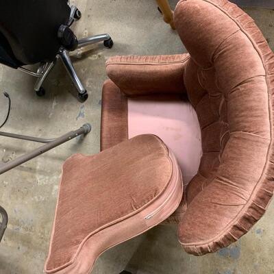 #14 Pink Velvet Arm Chair