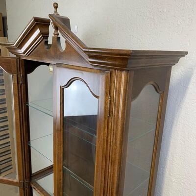#20 Glass/Wood Curio Cabinet With Light