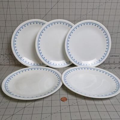 #128 Corelle Snowflake Blue Plates