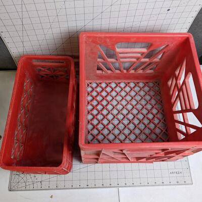 #133 Red Plastic Milk Crates