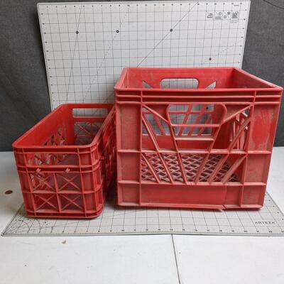 #133 Red Plastic Milk Crates