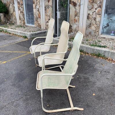 #154 Plastic Woven Patio Chairs