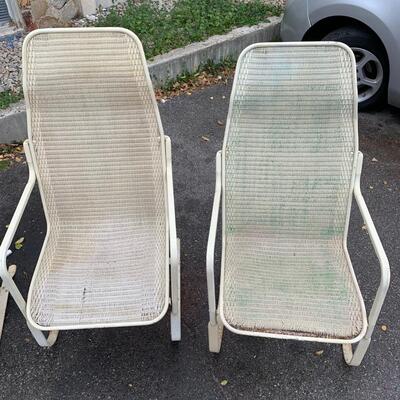 #154 Plastic Woven Patio Chairs