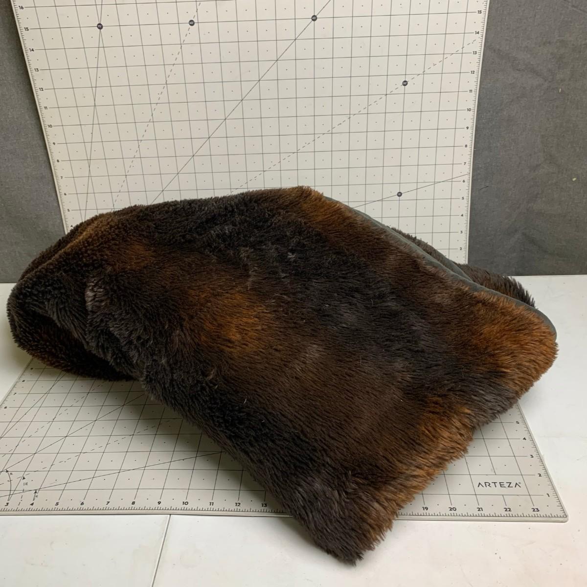 217 Pottery Barn Dark Faux Fur Blanket