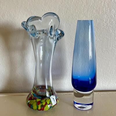 Lot 20 - Vintage MCM Art Glass Vases Lot of 2