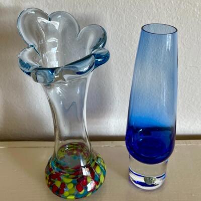 Lot 20 - Vintage MCM Art Glass Vases Lot of 2