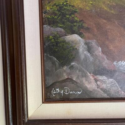 LOT 55:Vintage Framed Art - Oil Painting American Lighthouse, Artist Signed