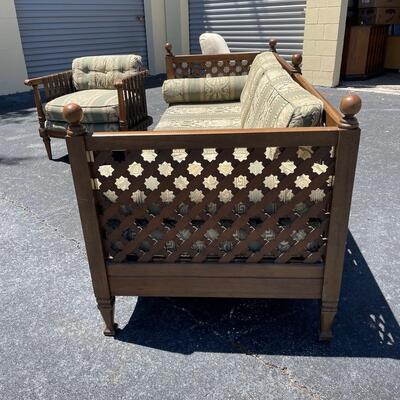 Lot 79. Mid-Century Mediterranean Sofa and Chair--So Cool!