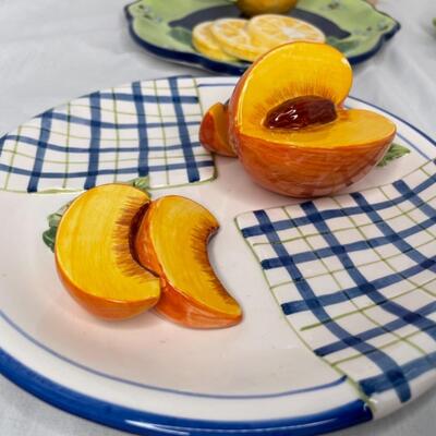 Set of 4 Hanging Plates with Fruit Pieces on each