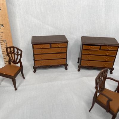 Miniature Doll House Furniture Plastic to look like wood