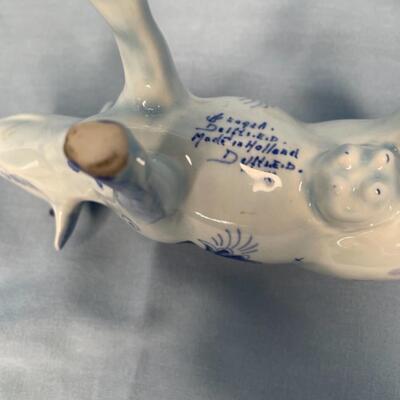 Vintage Delft Cow Creamer with Lid