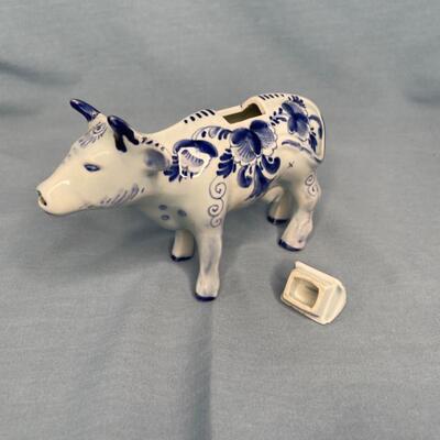 Vintage Delft Cow Creamer with Lid