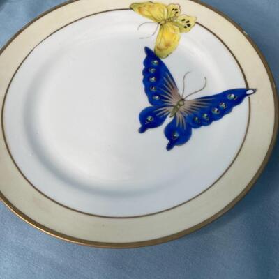 Butterfl plate, trinket dish and covered bowl