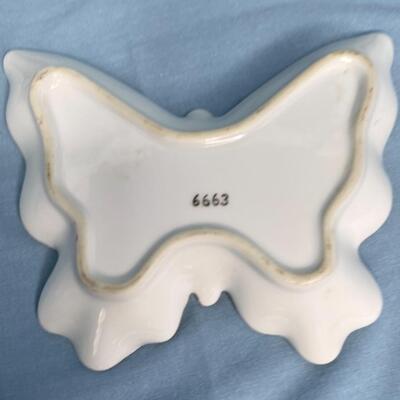 Butterfl plate, trinket dish and covered bowl