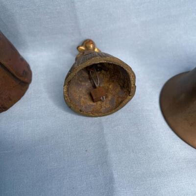 3 Vintage Brass Bells