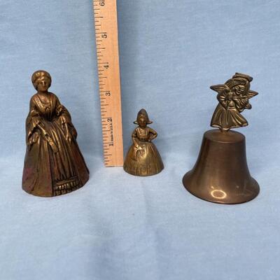 3 Vintage Brass Bells