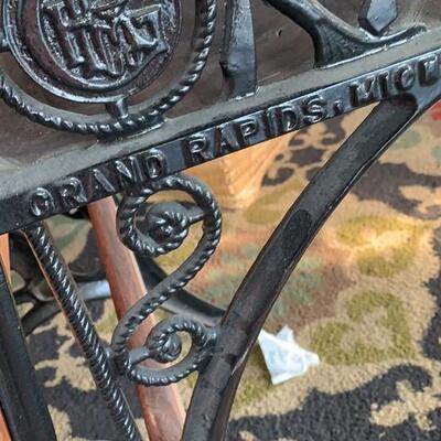 Vintage cast iron and wood  student desk