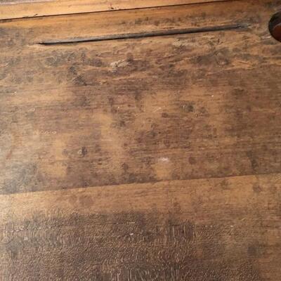 Vintage cast iron and wood  student desk
