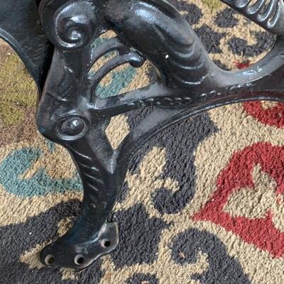 Vintage cast iron and wood  student desk