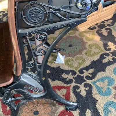 Vintage cast iron and wood  student desk