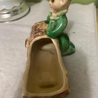 Cute vintage elf on a log 1940â€™s