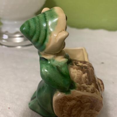 Cute vintage elf on a log 1940â€™s