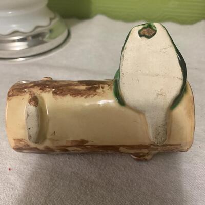 Cute vintage elf on a log 1940â€™s