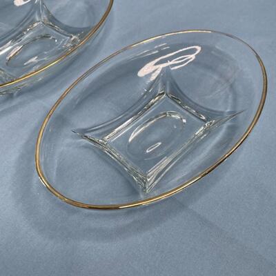 3 Vintage Oval Gold Trimmed Bowls