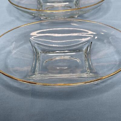 3 Vintage Oval Gold Trimmed Bowls