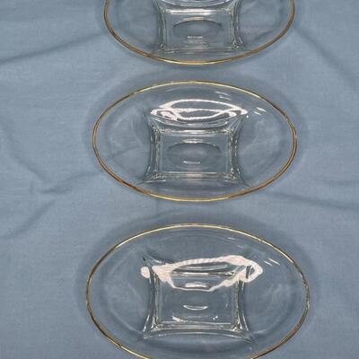 3 Vintage Oval Gold Trimmed Bowls