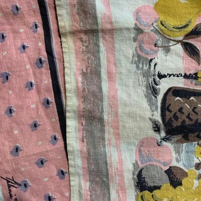 3 vintage MCM tea towels Hardy Craft Original