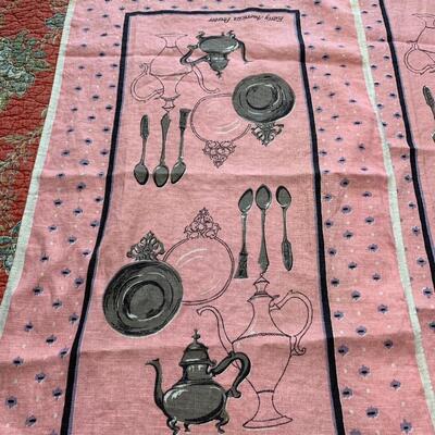3 vintage MCM tea towels Hardy Craft Original