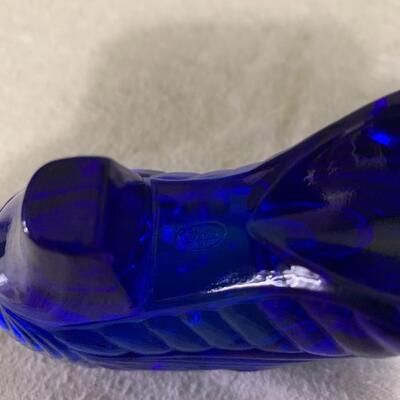 Fenton blue shoe cat head nice