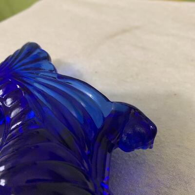 Fenton blue shoe cat head nice