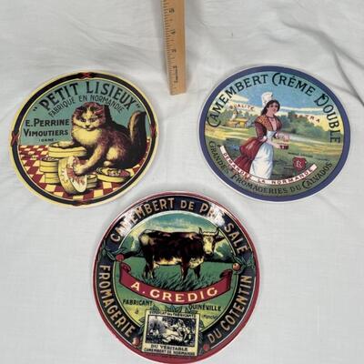 3 French Cheese Plates by Arlington Designs