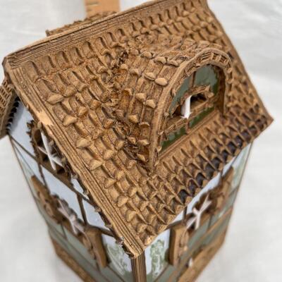 2 piece ceramic painted house